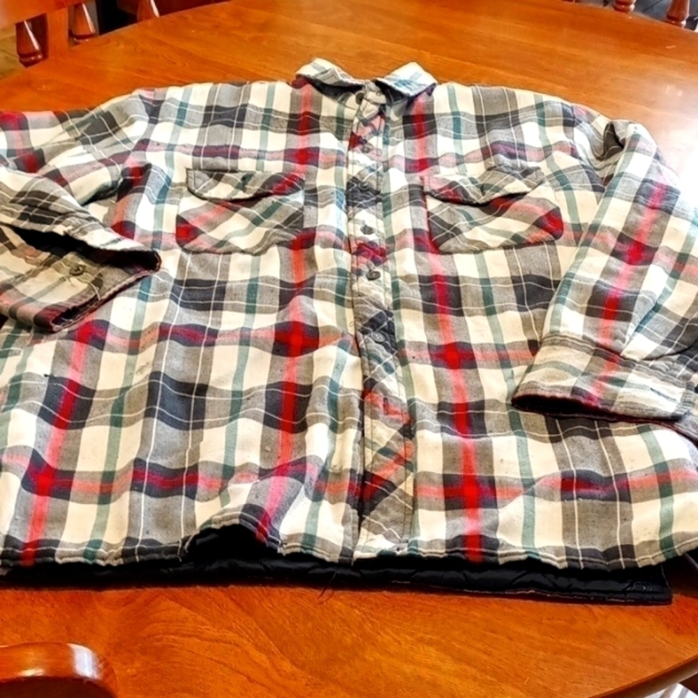 DICKIES Quilted Flannel Shirt, Mens Medium